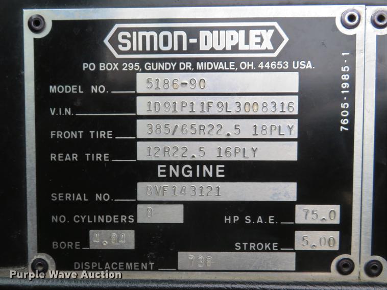 image for item DG3902 1990 Simon Duplex 5186-90 rescue truck