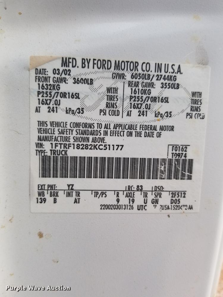 image for item EJ9013 2002 Ford F150 pickup truck