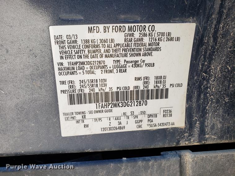 image for item EN9806 2013 Ford Taurus Police Interceptor