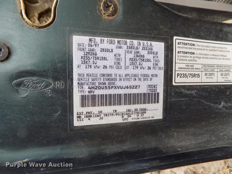 image for item FA9541 1997 Mercury Mountaineer SUV