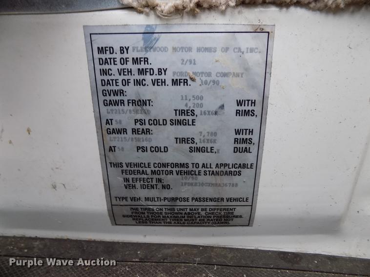 image for item FA9542 1991 Ford Econoline E350 Tioga Arrow RV