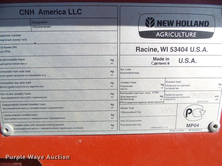 image for item DF2950 2013 New Holland H8080 windrower
