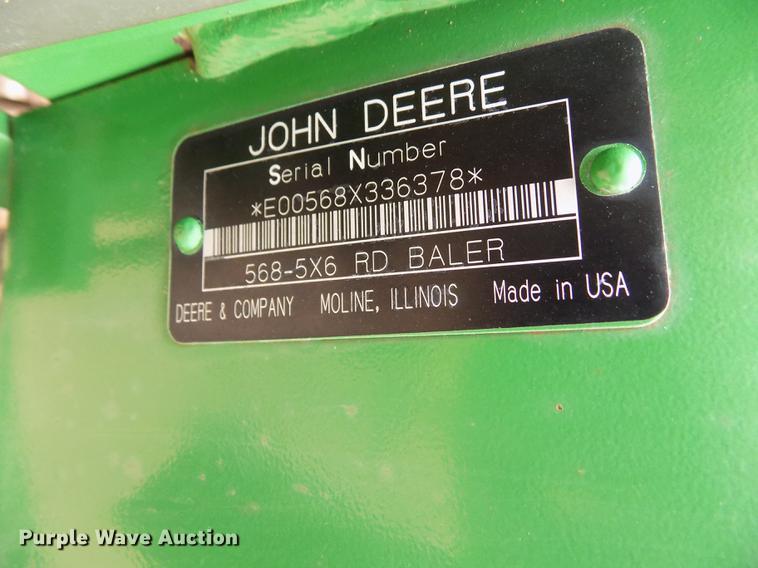 image for item FA9517 2007 John Deere 568 Mega Wide Plus round baler
