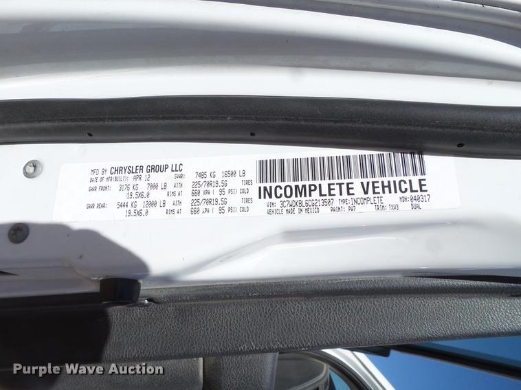 image for item FS9511 2012 Dodge Ram 4500 truck cab and chassis