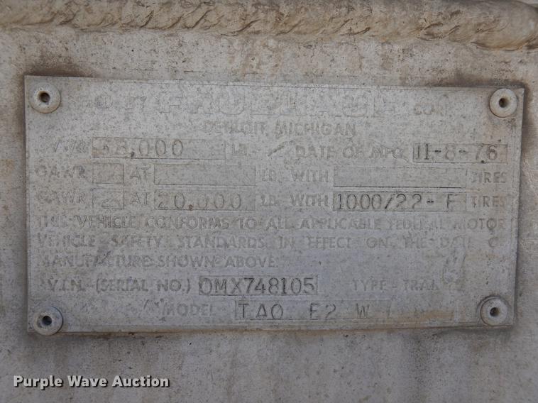 image for item DD3622 1976 Fruehauf TAOE2W tank trailer