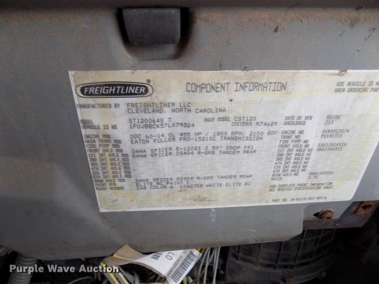 image for item DD3654 2007 Freightliner Century Class semi truck