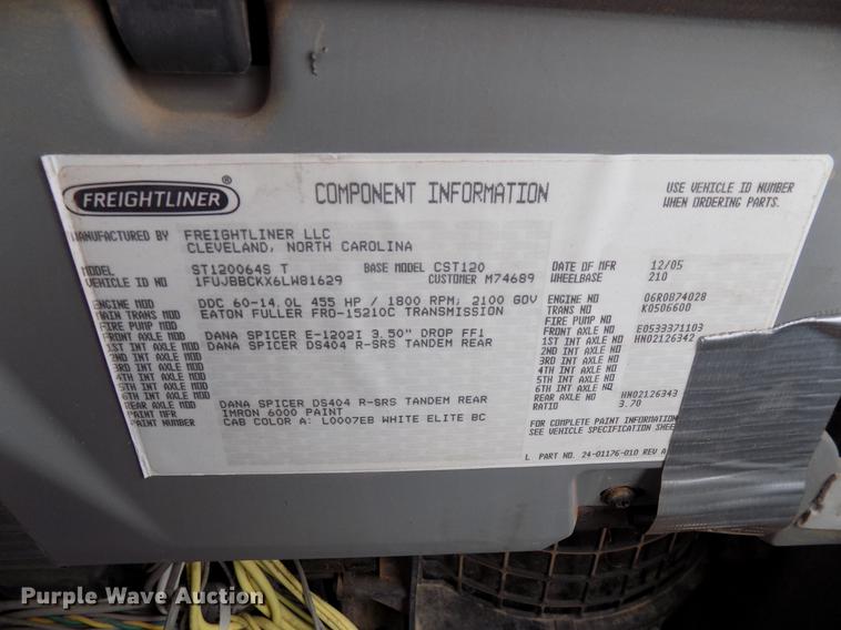 image for item DD3660 2006 Freightliner Century Class semi truck