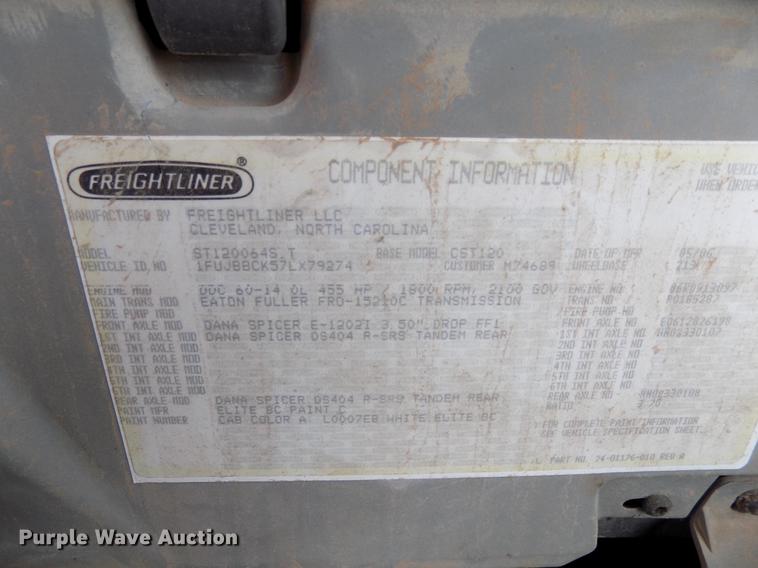 image for item DD3677 2007 Freightliner Century Class semi truck