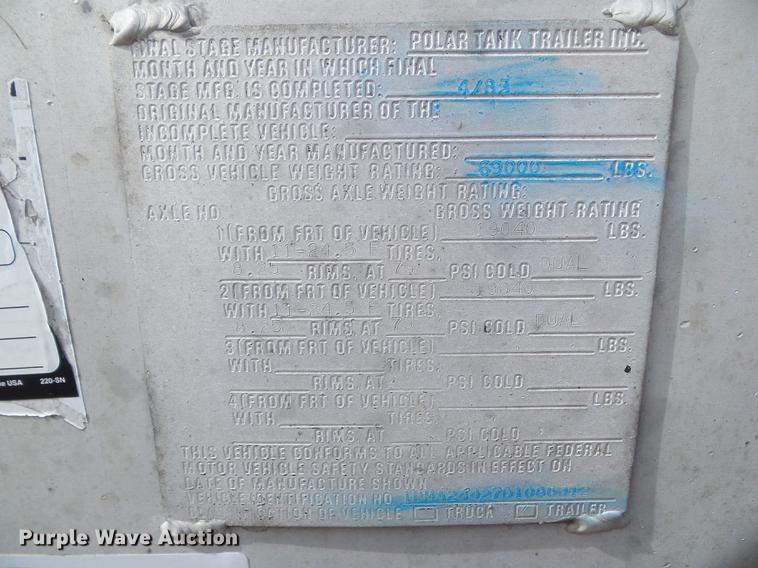 image for item L5737 1983 Polar tank trailer