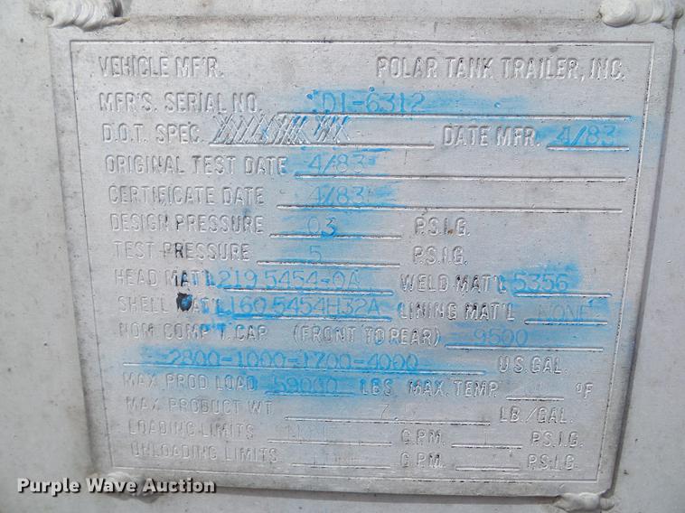 image for item L5737 1983 Polar tank trailer