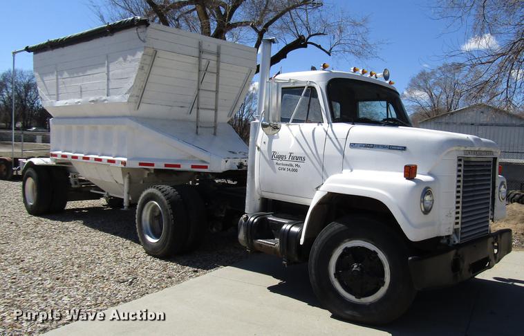 image for item DB6766 1975 International semi truck with Utility bottom dump trailer