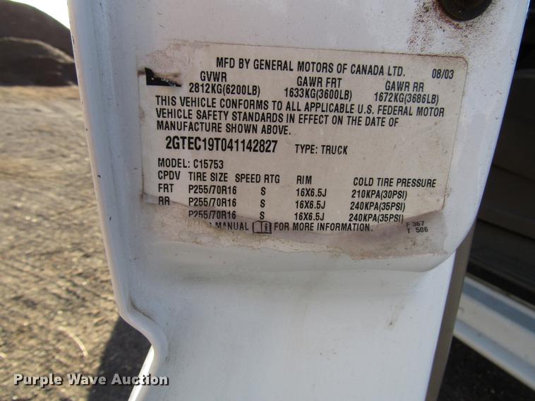 image for item DB6890 2004 GMC Sierra 1500 Ext. Cab pickup truck