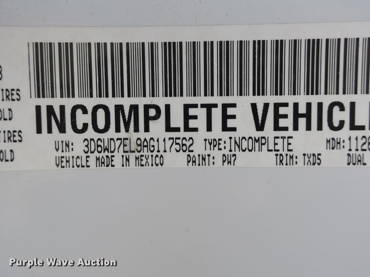 image for item DB8835 2010 Dodge Ram 5500HD pickup truck cab and chassis