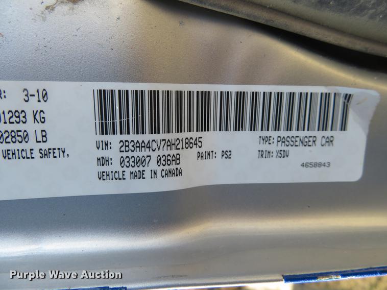 image for item DD6950 2010 Dodge Charger