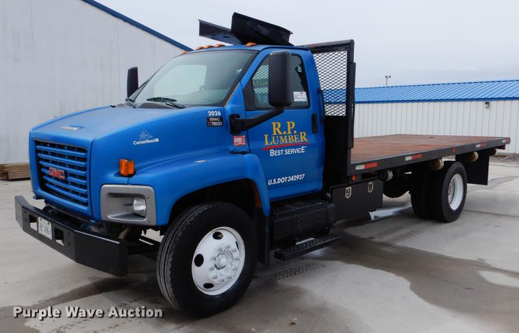 image for item DE6044 2005 GMC C7500 dump flatbed truck