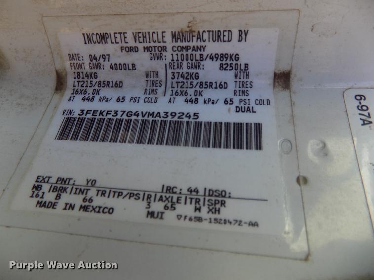 image for item DE7645 1997 Ford F350 XL dump bed pickup truck