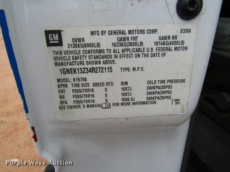 image for item DF7903 2004 Chevrolet Tahoe SUV