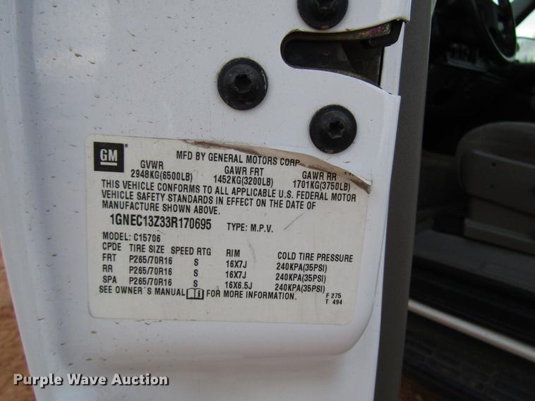 image for item DF7904 2003 Chevrolet Tahoe SUV