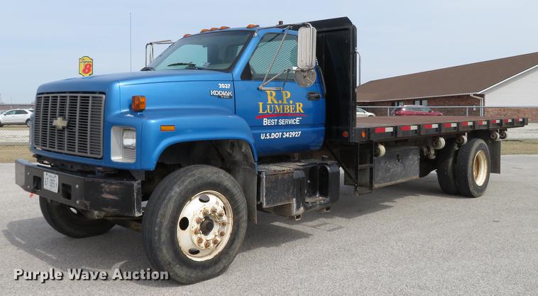 image for item DG3915 1995 Chevrolet Kodiak C6500 flat dump bed truck