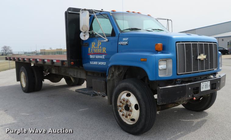 image for item DG3915 1995 Chevrolet Kodiak C6500 flat dump bed truck