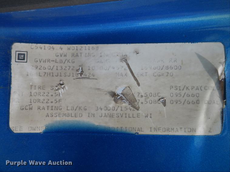 image for item DG3915 1995 Chevrolet Kodiak C6500 flat dump bed truck