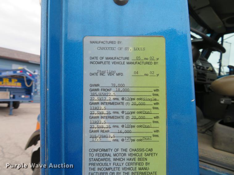 image for item DG3916 2003 Sterling L-Line flat bed truck