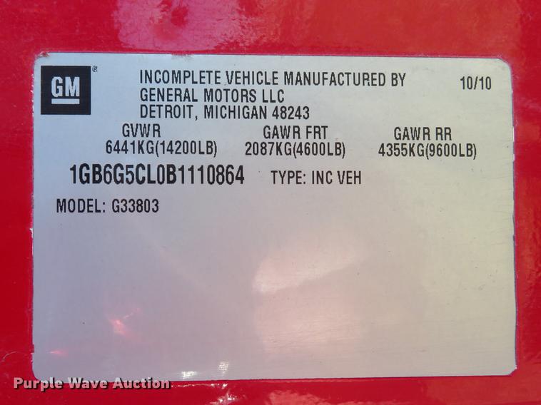 image for item DG3924 2011 Chevrolet Express G4500 cab and chassis