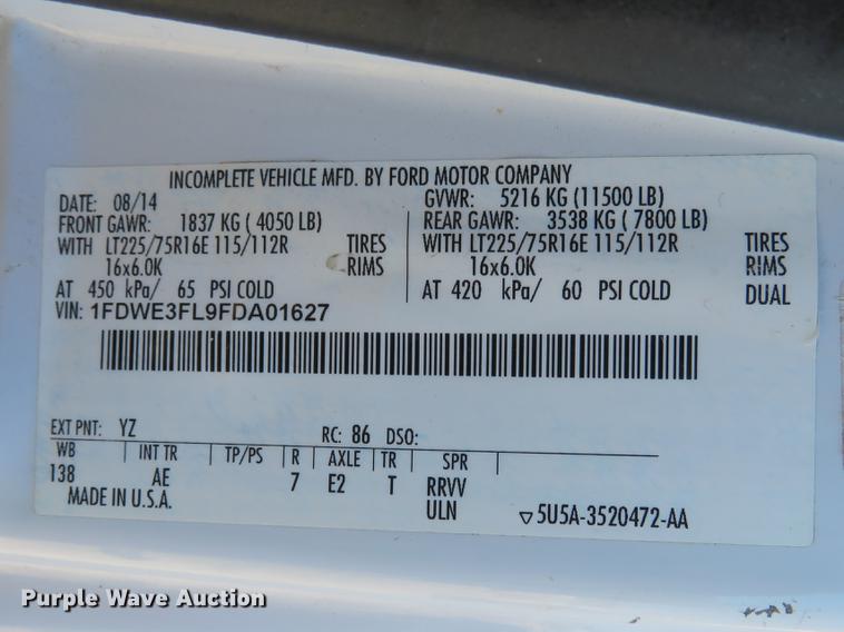 image for item DG3930 2015 Ford E350 Super Duty utility van