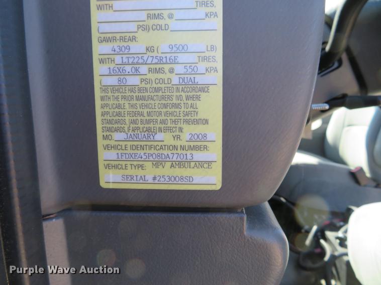 image for item DG3931 2008 Ford E450 cab and chassis