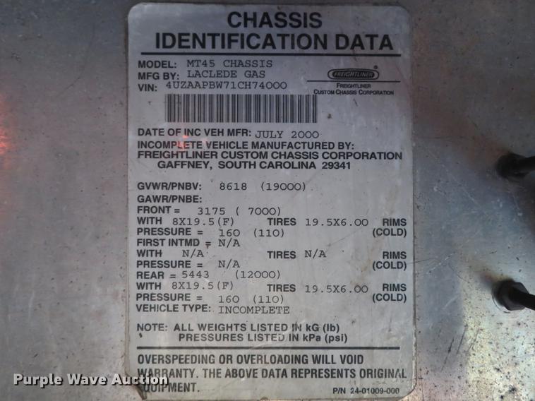 image for item DG3940 2001 Freightliner MT45 delivery truck