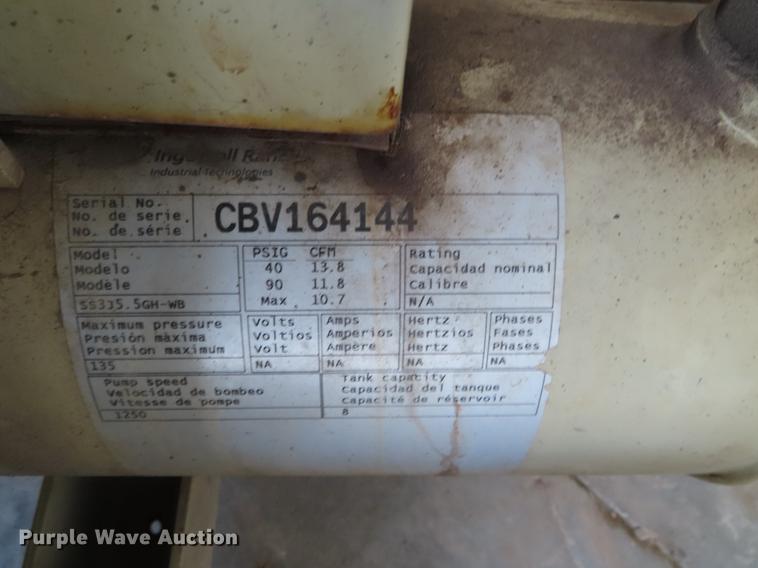 image for item DI9417 Ingersoll Rand air compressor