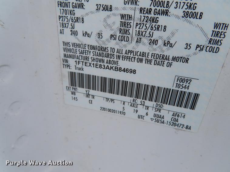 image for item DN9038 2010 Ford F150 SuperCab pickup truck