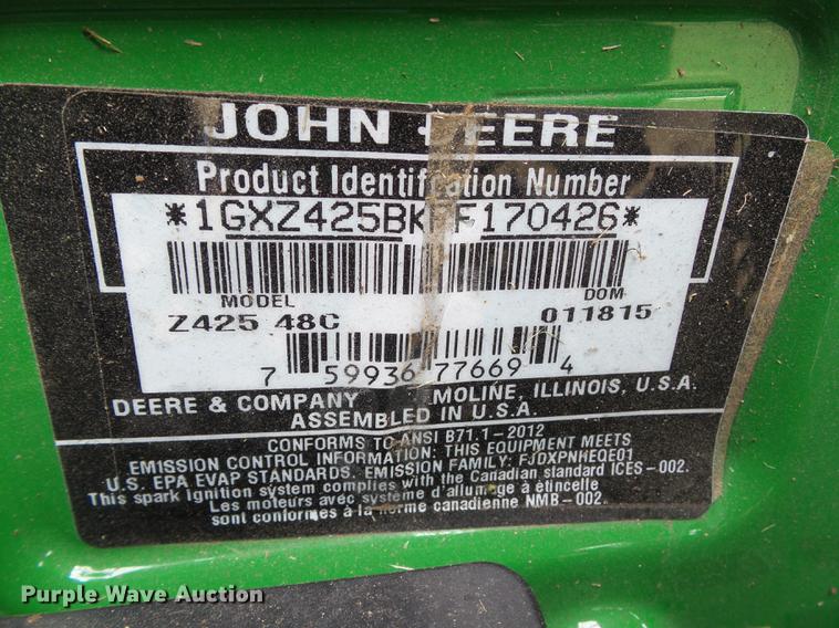image for item EM9136 2016 John Deere Z245 ZTR lawn mower