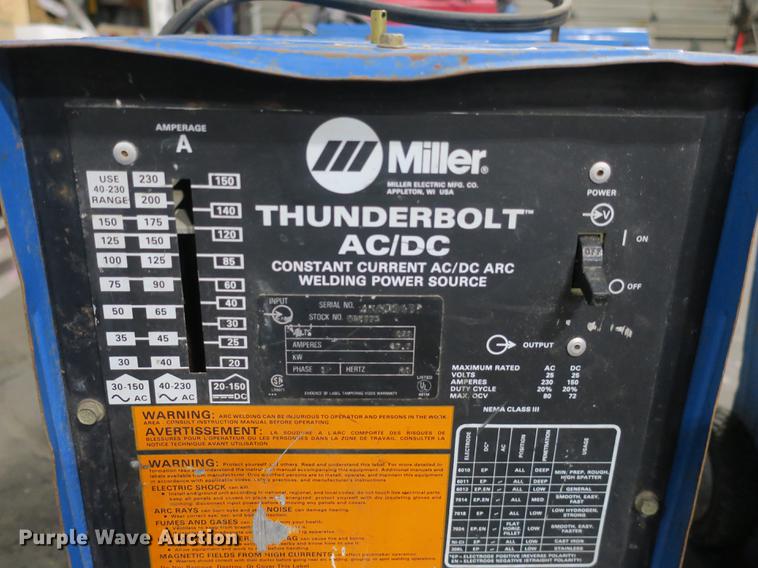 image for item EO9468 (2) Miller Thunderbolt AC/DC welder