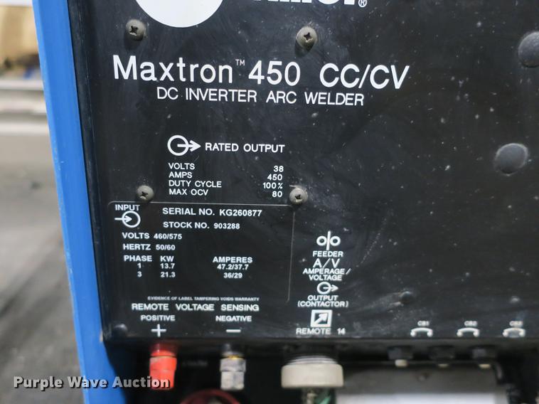 image for item EO9469 Miller Maxtron 450 DC inverter arc welder