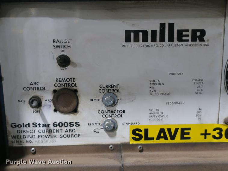 image for item EO9472 (2) Miller Gold Star 600 SS welders