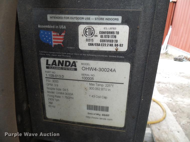 image for item EP9584 2007 Landa 4-3000 pressure washer