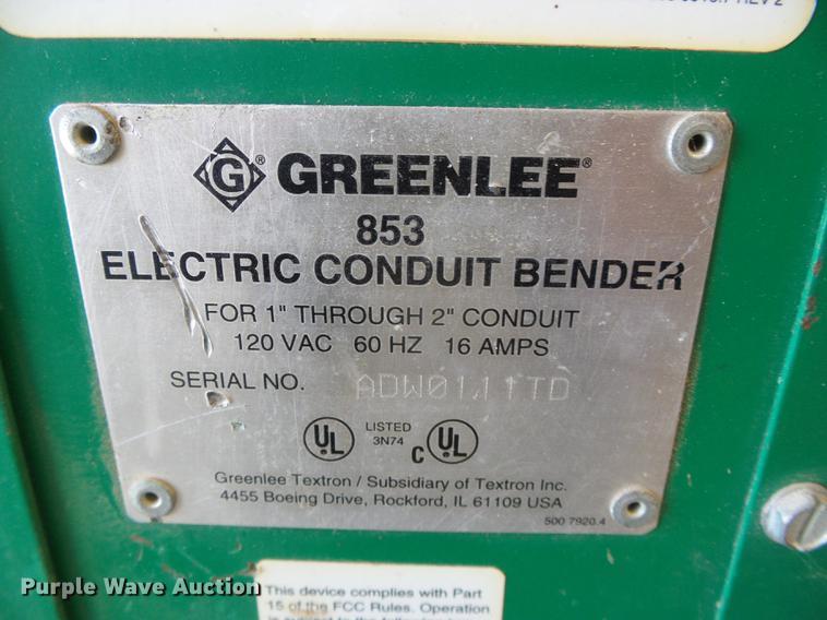 image for item EQ9056 Greenlee 853 conduit bender