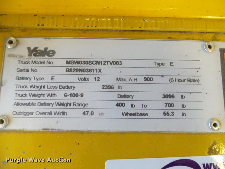 image for item EQ9059 Yale MSW030SCN12TV083 pallet jack