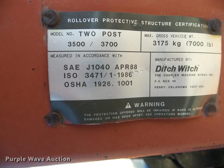 image for item EQ9061 2004 Ditch Witch 3700 trencher