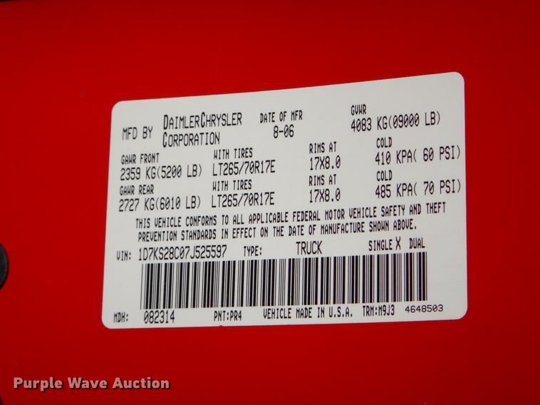 image for item EZ9862 2007 Dodge Ram 2500 Quad Cab pickup truck