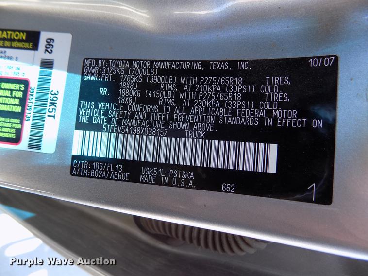 image for item FA9544 2008 Toyota Tundra SR5 Crew Max pickup truck