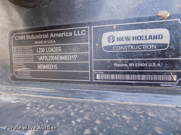 image for item FA9575 2014 New Holland L230 skid steer