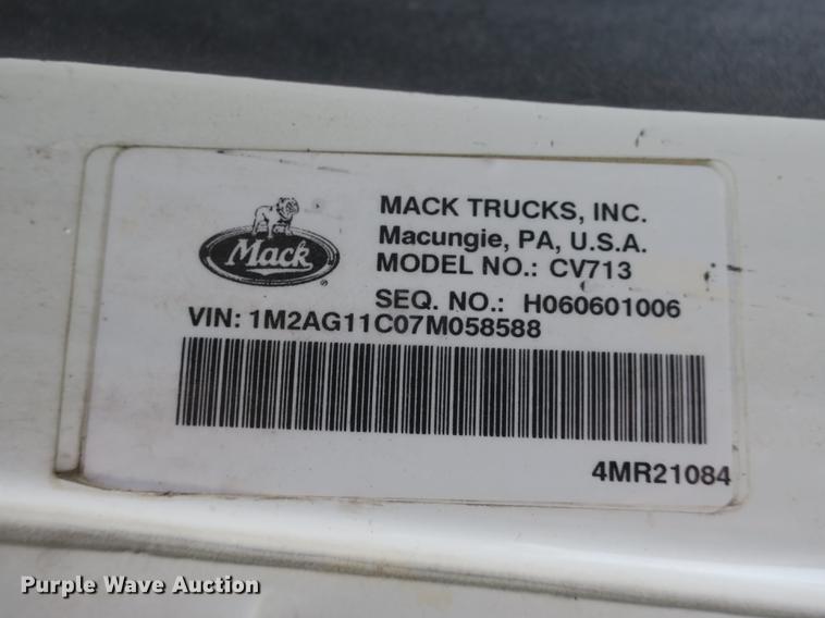 image for item DB8871 2007 Mack Granite CV713 bucket truck