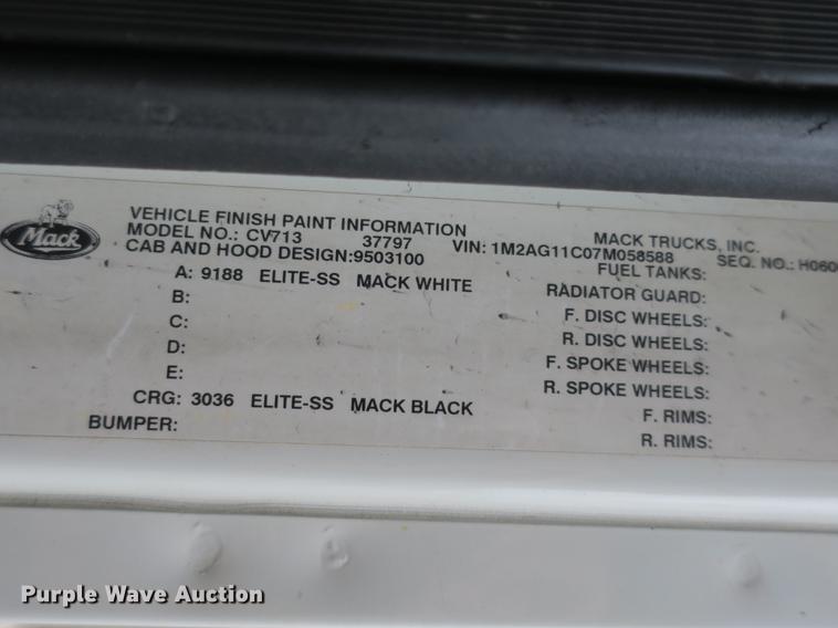 image for item DB8871 2007 Mack Granite CV713 bucket truck