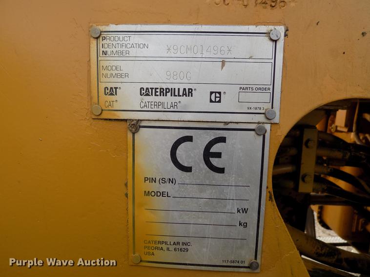 image for item DE1110 1999 Caterpillar 980G wheel loader