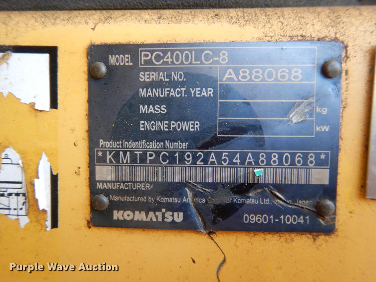 image for item DE3869 2008 Komatsu PC400LC-8 excavator