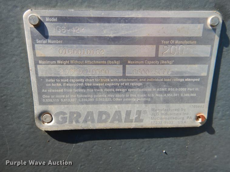 image for item DE3873 2005 JLG G642P telehandler