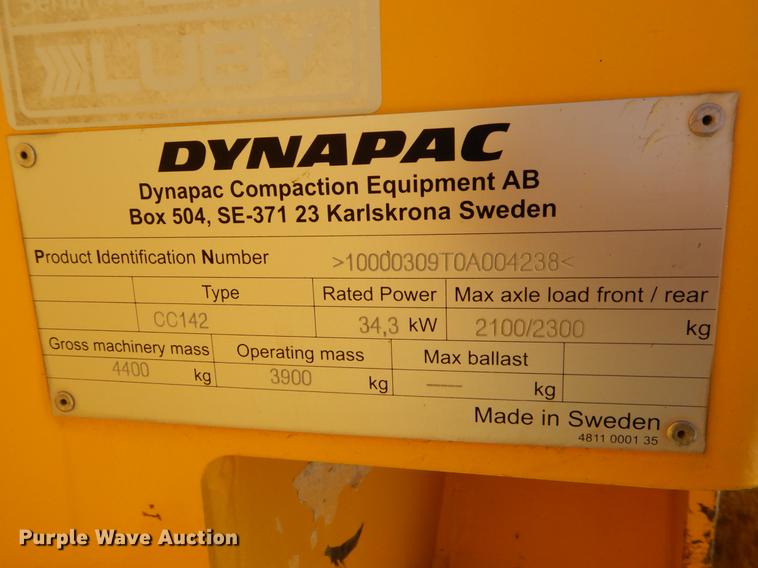 image for item DE6074 2010 Dynapac CC142 double drum vibratory roller