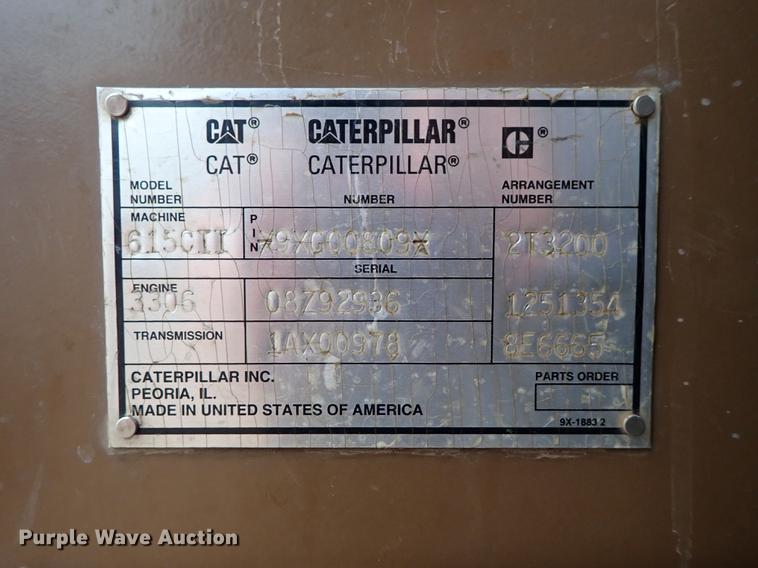 image for item DF1001 1996 Caterpillar 615C Series II elevating scraper